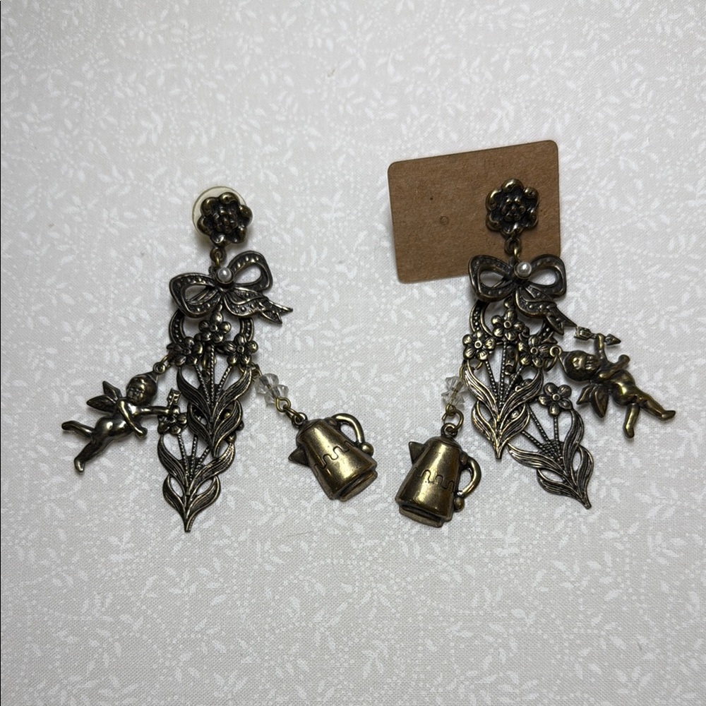 Vintage Style Gold Dangle Earrings